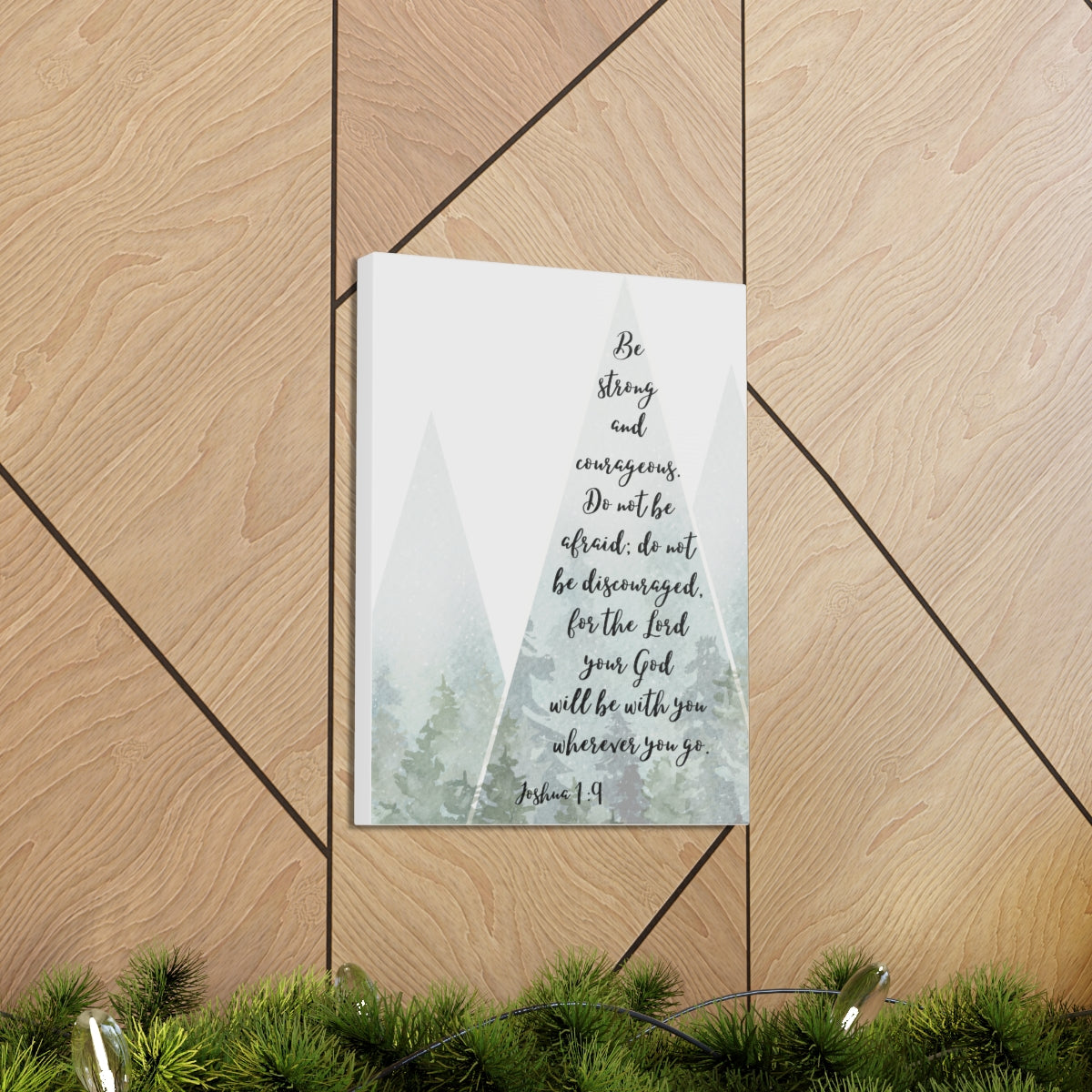 Scripture Walls Do Not Be Discouraged Joshua 1:9 Tree Bible Verse Canvas Christian Wall Art Ready to Hang Unframed-Express Your Love Gifts