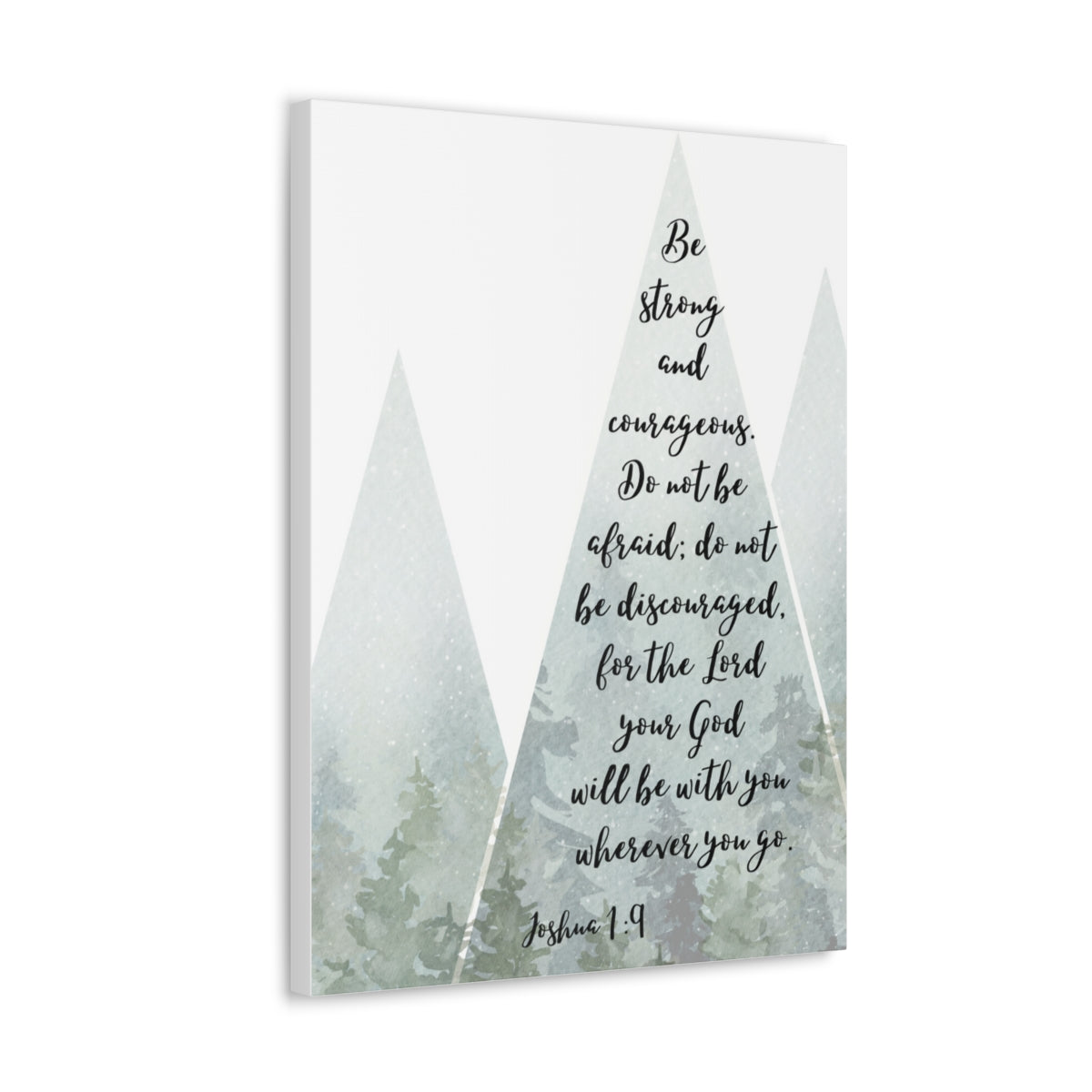 Scripture Walls Do Not Be Discouraged Joshua 1:9 Tree Bible Verse Canvas Christian Wall Art Ready to Hang Unframed-Express Your Love Gifts
