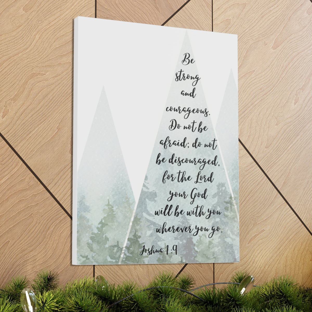 Scripture Walls Do Not Be Discouraged Joshua 1:9 Tree Bible Verse Canvas Christian Wall Art Ready to Hang Unframed-Express Your Love Gifts