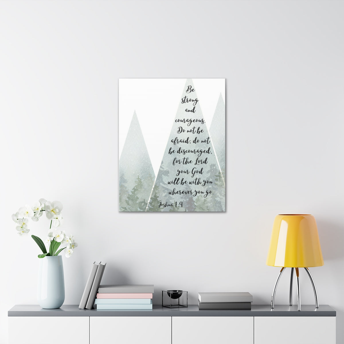 Scripture Walls Do Not Be Discouraged Joshua 1:9 Tree Bible Verse Canvas Christian Wall Art Ready to Hang Unframed-Express Your Love Gifts