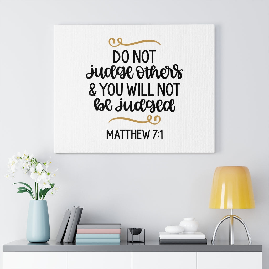 Scripture Walls Do Not Judge Others Matthew 7:1 Bible Verse Canvas Christian Wall Art Ready to Hang Unframed-Express Your Love Gifts
