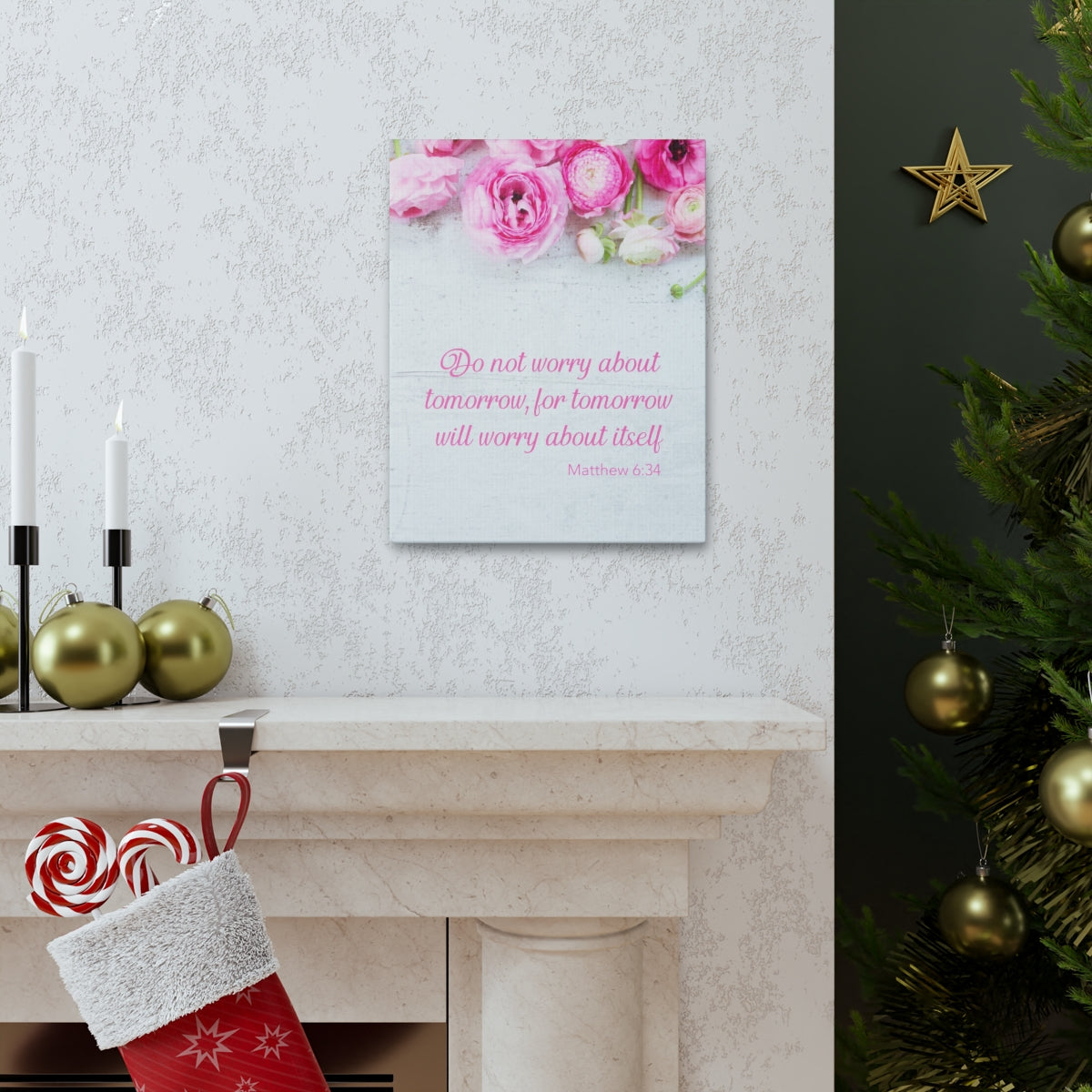 Scripture Walls Do Not Worry About Tomorrow Matthew 6:34 Christian Wall Art Bible Verse Print Ready to Hang Unframed-Express Your Love Gifts