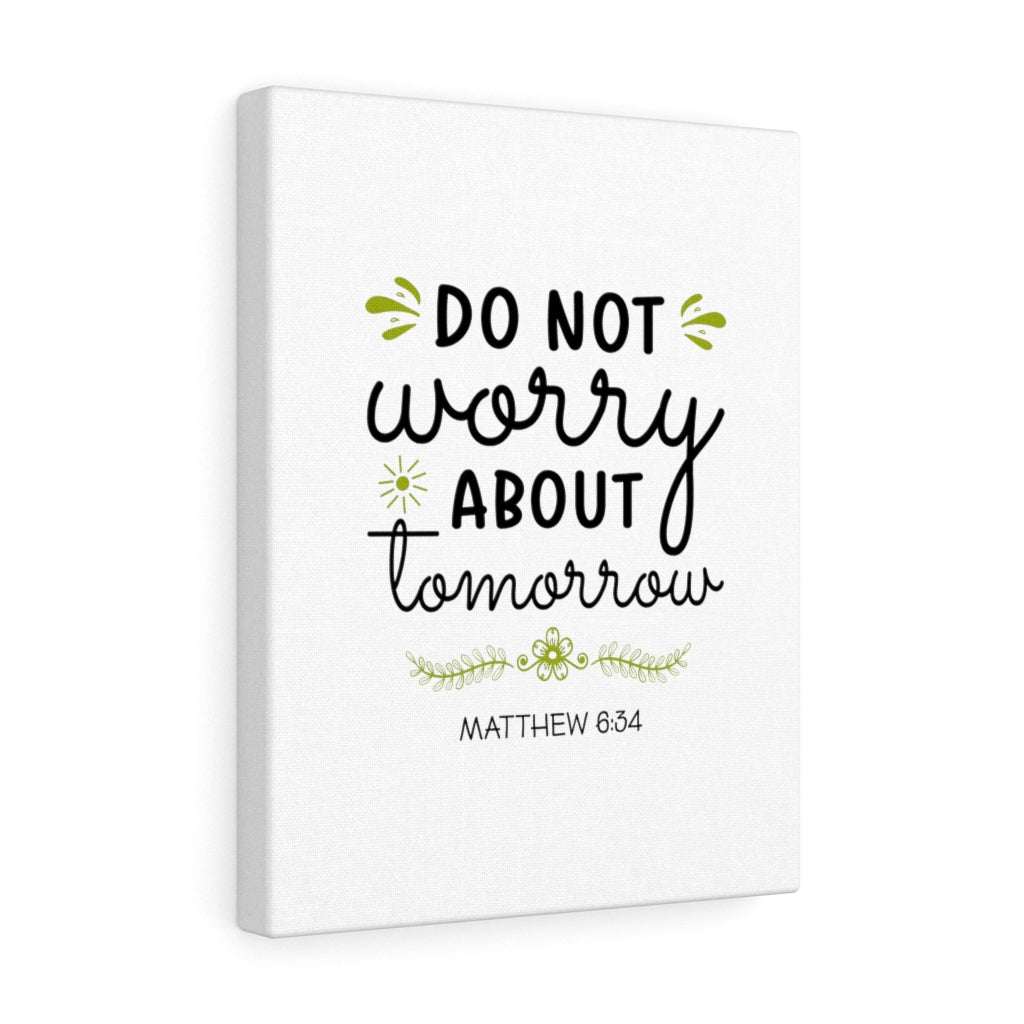 Scripture Walls Do Not Worry Matthew 6:34 Bible Verse Canvas Christian Wall Art Ready to Hang Unframed-Express Your Love Gifts