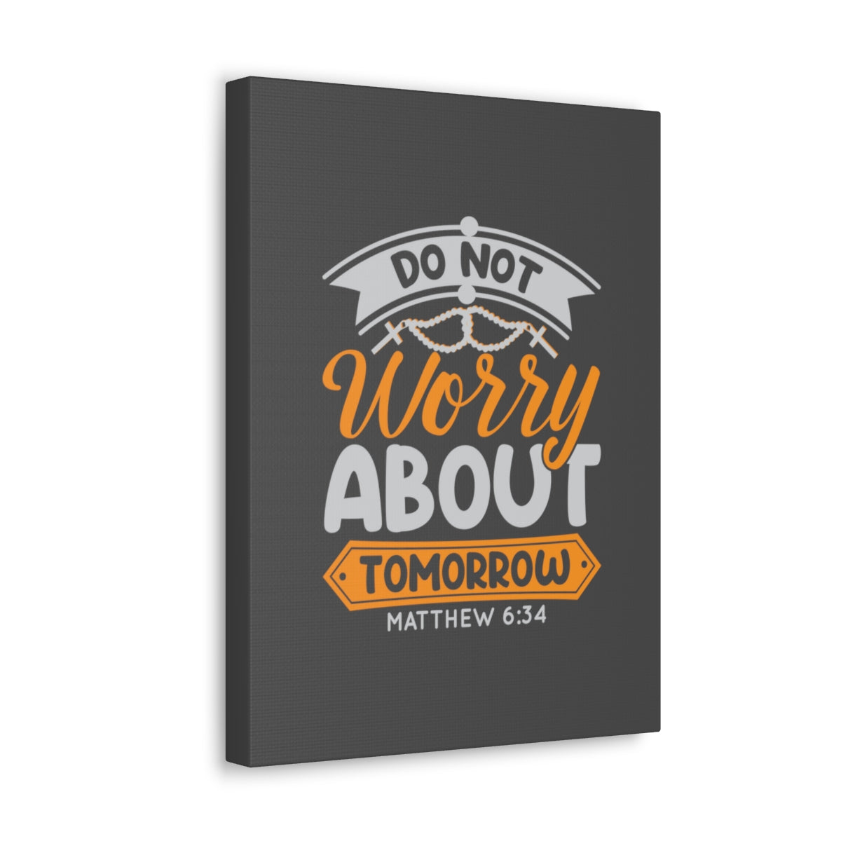 Scripture Walls Do Not Worry Matthew 6:34 Orange Bible Verse Canvas Christian Wall Art Ready to Hang Unframed-Express Your Love Gifts