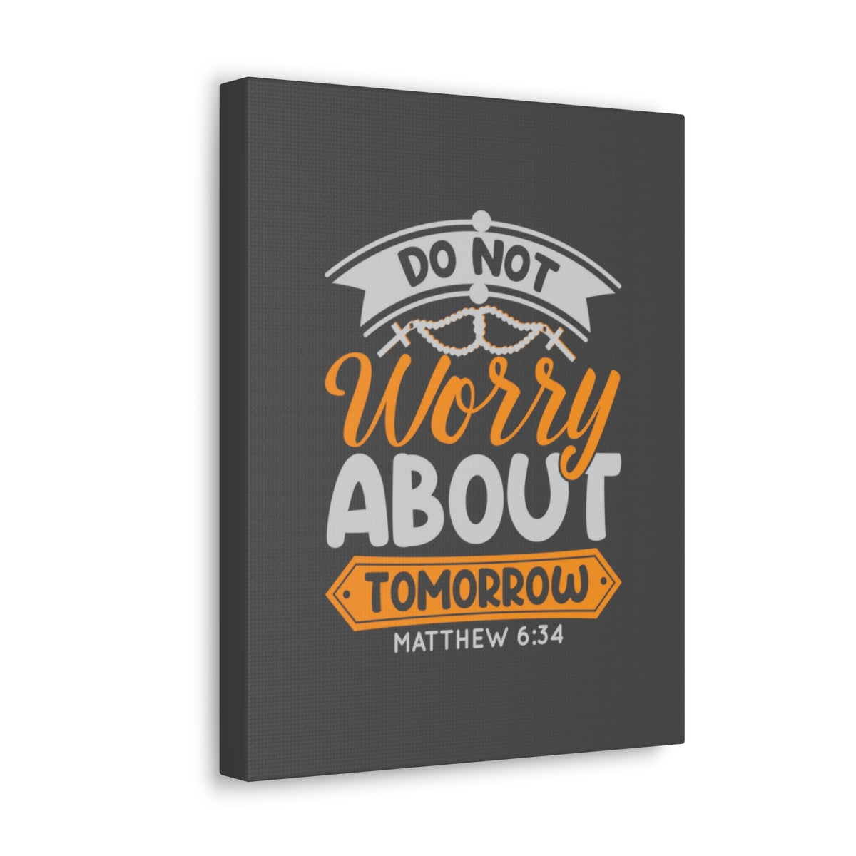 Scripture Walls Do Not Worry Matthew 6:34 Orange Bible Verse Canvas Christian Wall Art Ready to Hang Unframed-Express Your Love Gifts