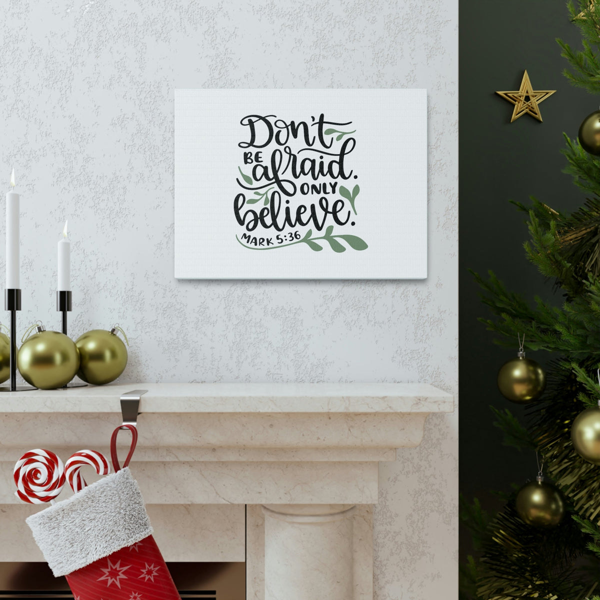 Scripture Walls Don't Be Afraid Mark 5:36 Leaves Christian Wall Art Bible Verse Print Ready to Hang Unframed-Express Your Love Gifts