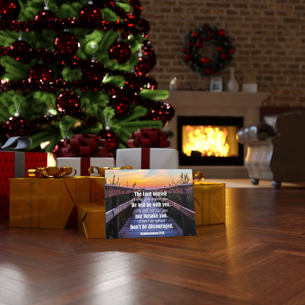 Scripture Walls Don't Be Discouraged Deuteronomy 31:8 Bible Verse Canvas Christian Wall Art Ready to Hang Unframed-Express Your Love Gifts