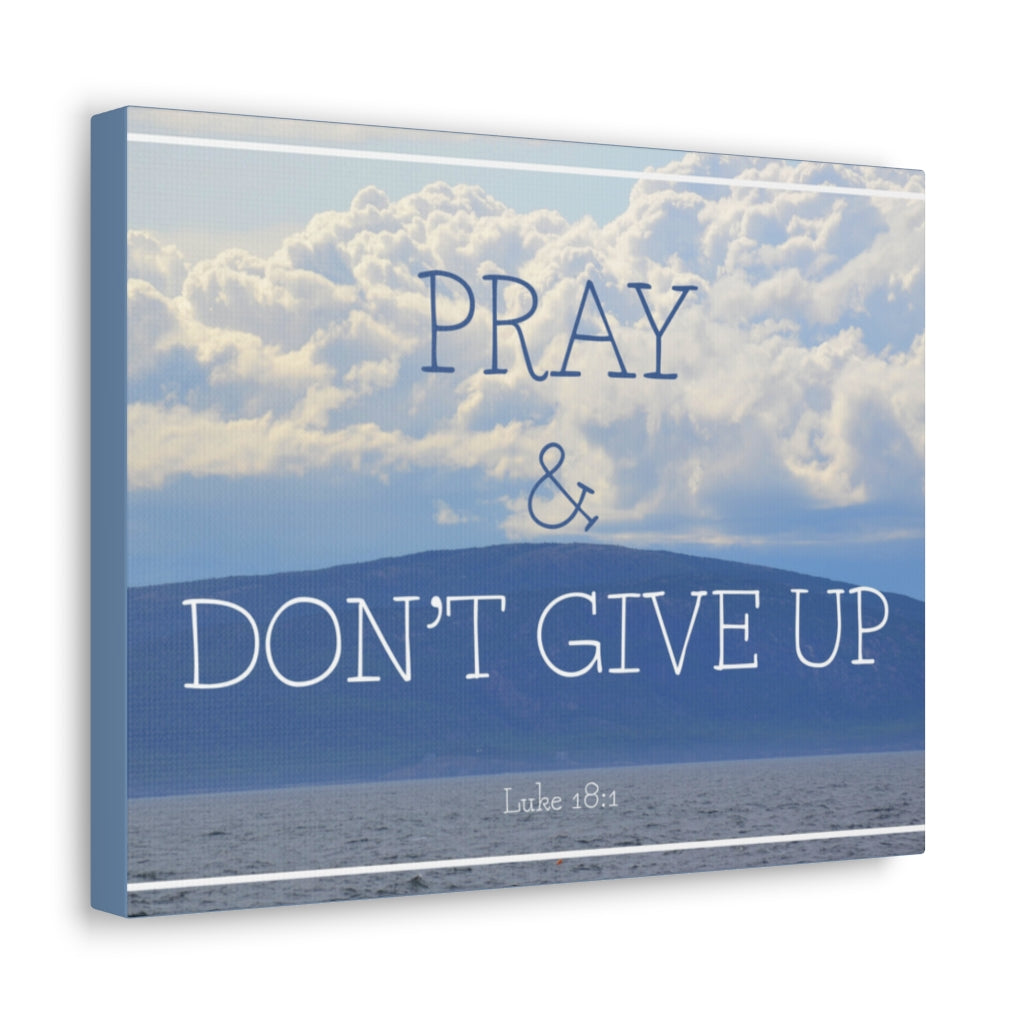 Scripture Walls Don't Give Up Luke 18:1 Bible Verse Canvas Christian Wall Art Ready to Hang Unframed-Express Your Love Gifts