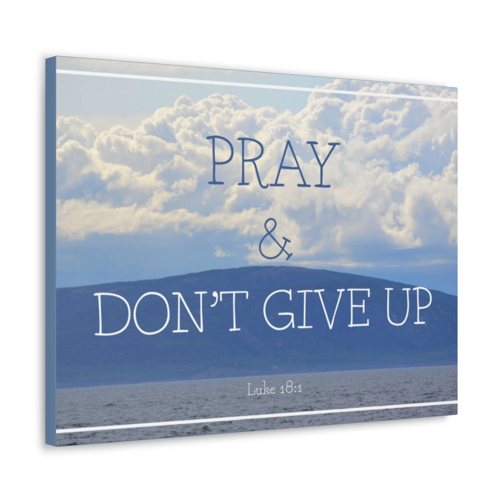 Scripture Walls Don't Give Up Luke 18:1 Bible Verse Canvas Christian Wall Art Ready to Hang Unframed-Express Your Love Gifts
