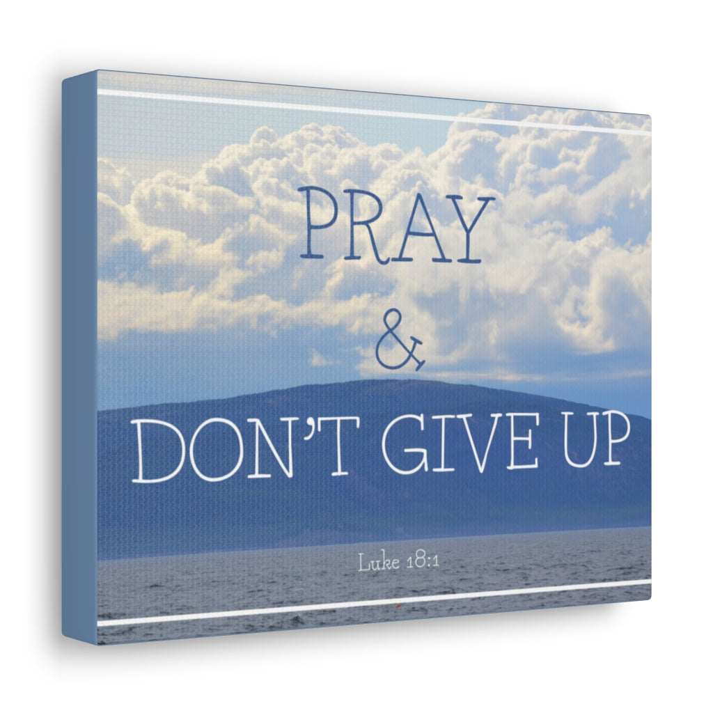 Scripture Walls Don't Give Up Luke 18:1 Bible Verse Canvas Christian Wall Art Ready to Hang Unframed-Express Your Love Gifts
