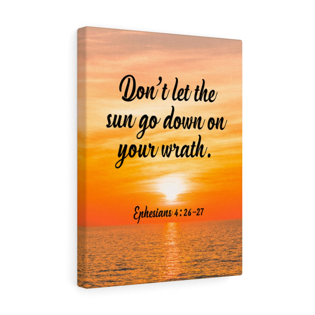 Scripture Walls Don't Let The Sun Go Down Ephesians 4:26-27 Bible Verse Canvas Christian Wall Art Ready to Hang Unframed-Express Your Love Gifts