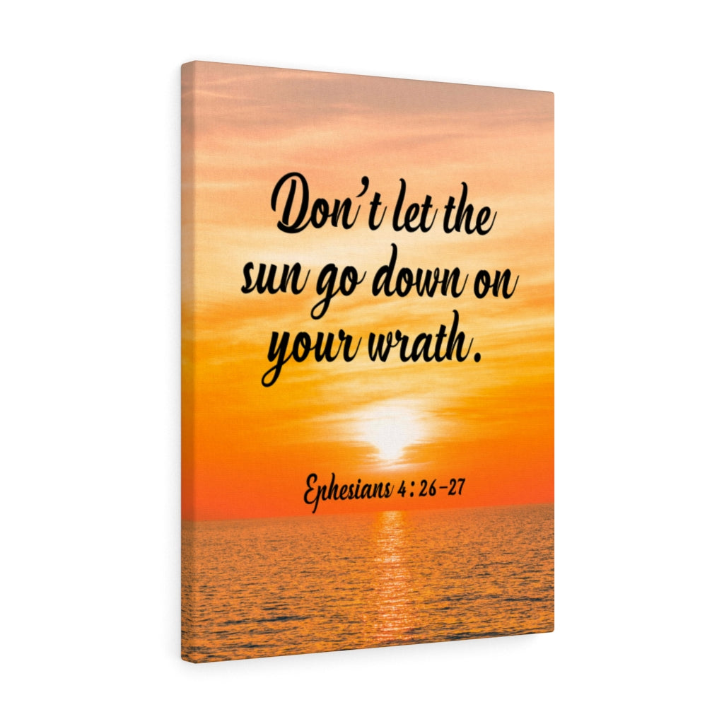 Scripture Walls Don't Let The Sun Go Down Ephesians 4:26-27 Bible Verse Canvas Christian Wall Art Ready to Hang Unframed-Express Your Love Gifts
