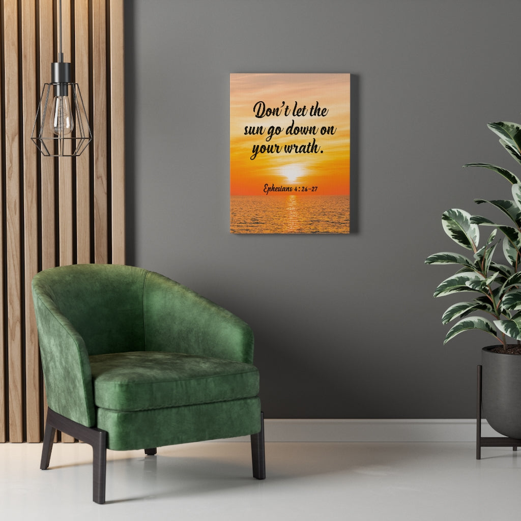 Scripture Walls Don't Let The Sun Go Down Ephesians 4:26-27 Bible Verse Canvas Christian Wall Art Ready to Hang Unframed-Express Your Love Gifts