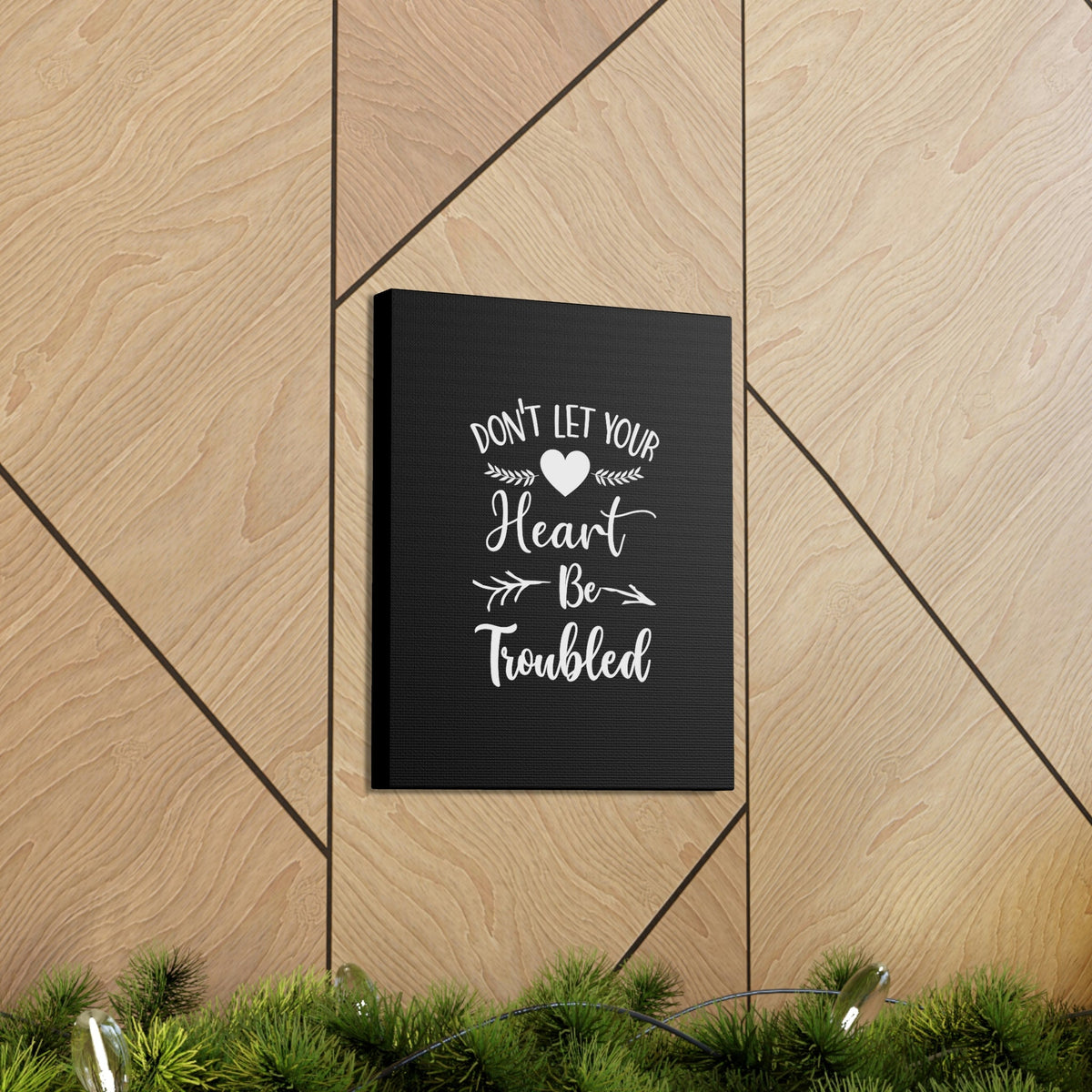 Scripture Walls Don't Let Your Heart Be Troubled John 14:27 White Christian Wall Art Bible Verse Print Ready to Hang Unframed-Express Your Love Gifts