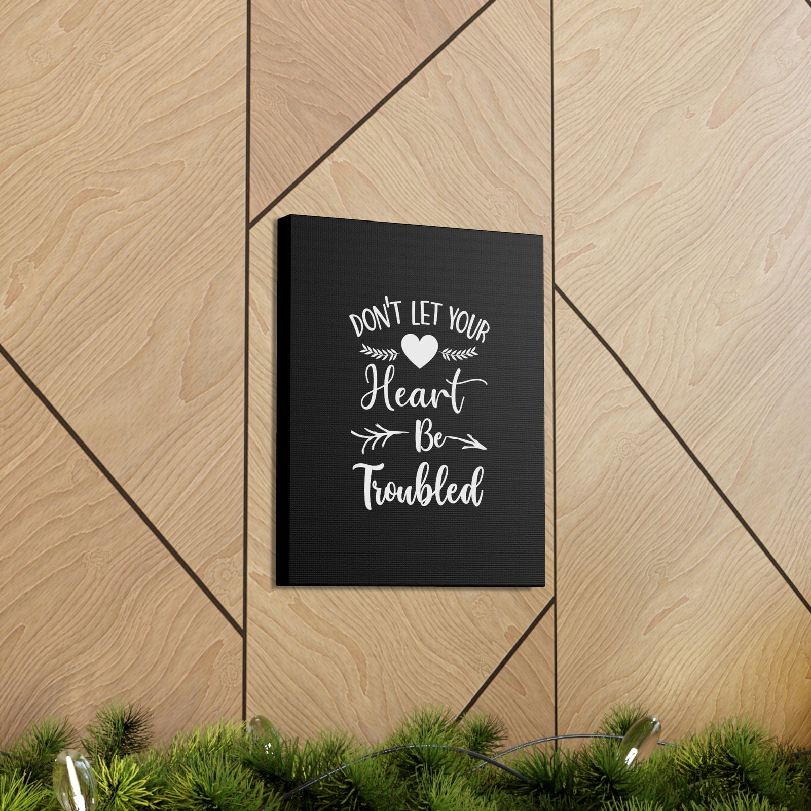 Scripture Walls Don't Let Your Heart Be Troubled John 14:27 White Christian Wall Art Bible Verse Print Ready to Hang Unframed-Express Your Love Gifts