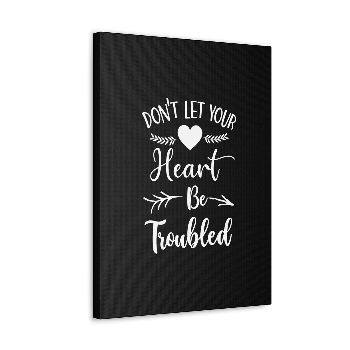 Scripture Walls Don't Let Your Heart Be Troubled John 14:27 White Christian Wall Art Bible Verse Print Ready to Hang Unframed-Express Your Love Gifts