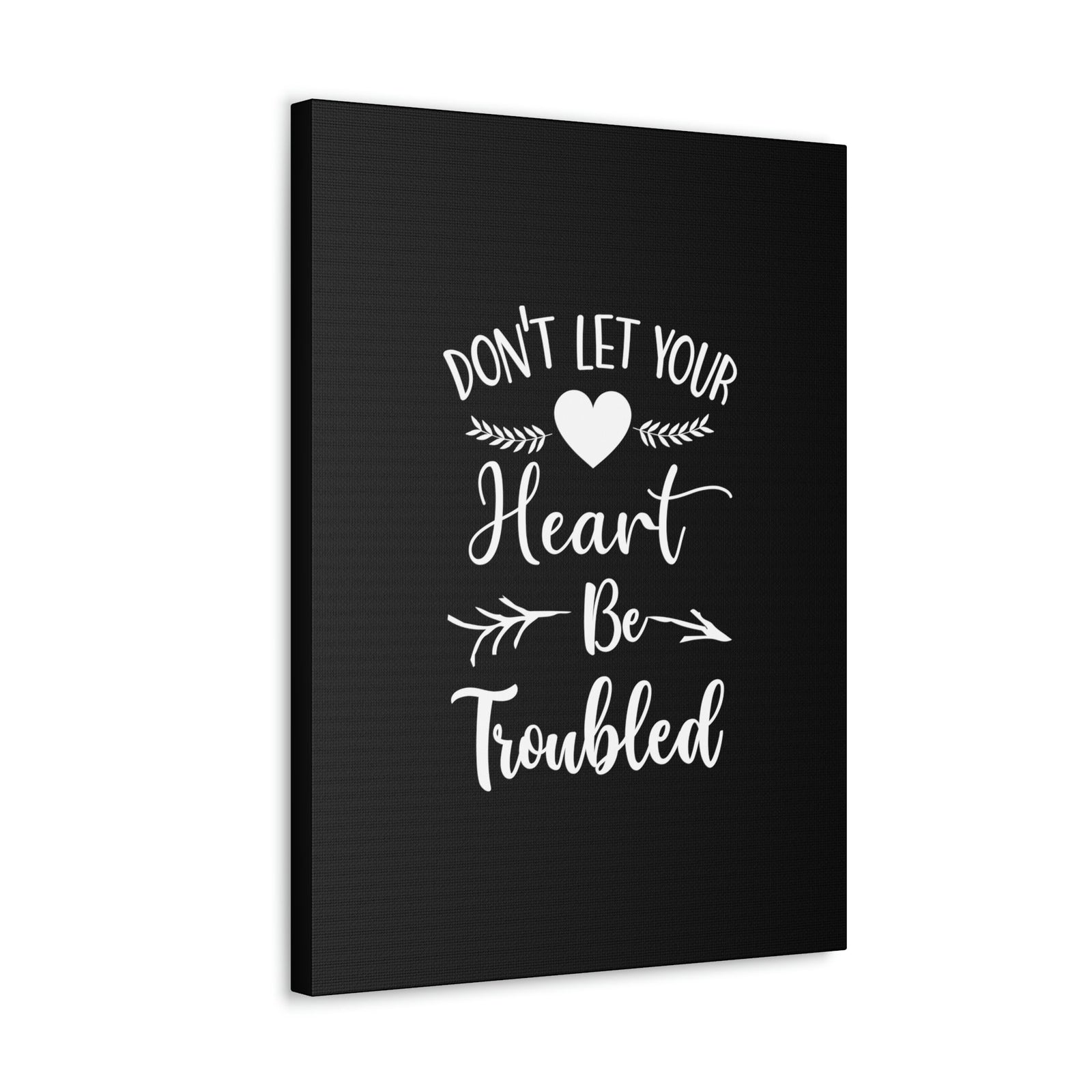 Scripture Walls Don't Let Your Heart Be Troubled John 14:27 White Christian Wall Art Bible Verse Print Ready to Hang Unframed-Express Your Love Gifts