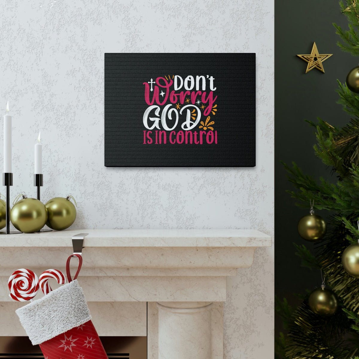 Scripture Walls Don't Worry God Is In Control Proverbs 19:21 Christian Wall Art Bible Verse Print Ready to Hang Unframed-Express Your Love Gifts