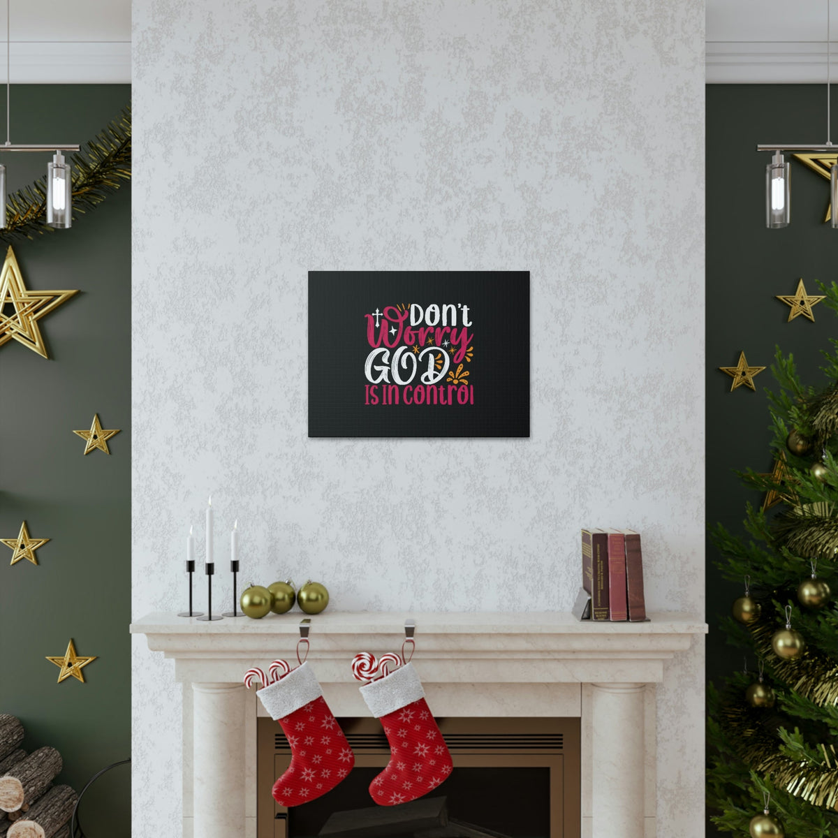 Scripture Walls Don't Worry God Is In Control Proverbs 19:21 Christian Wall Art Bible Verse Print Ready to Hang Unframed-Express Your Love Gifts