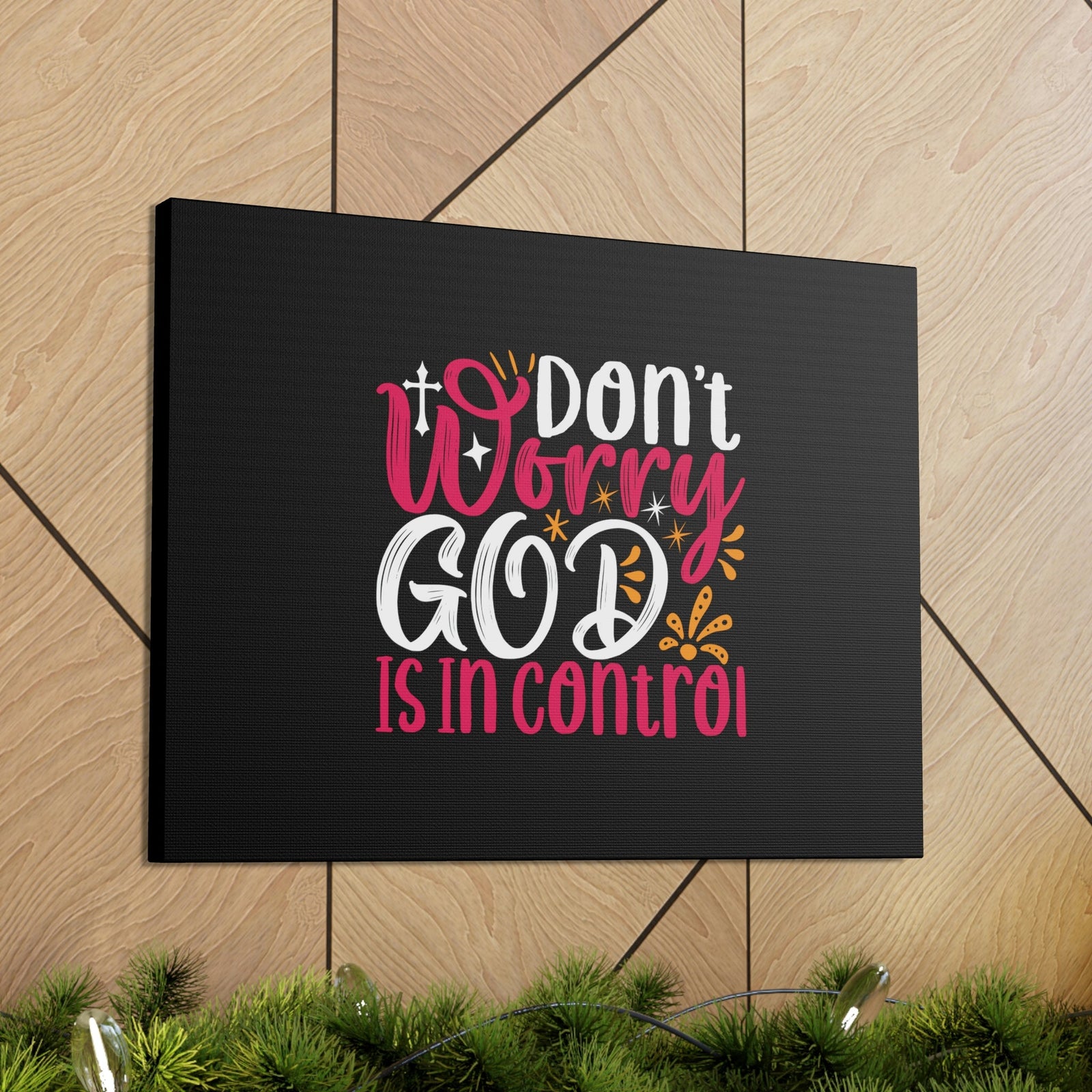 Scripture Walls Don't Worry God Is In Control Proverbs 19:21 Christian Wall Art Bible Verse Print Ready to Hang Unframed-Express Your Love Gifts
