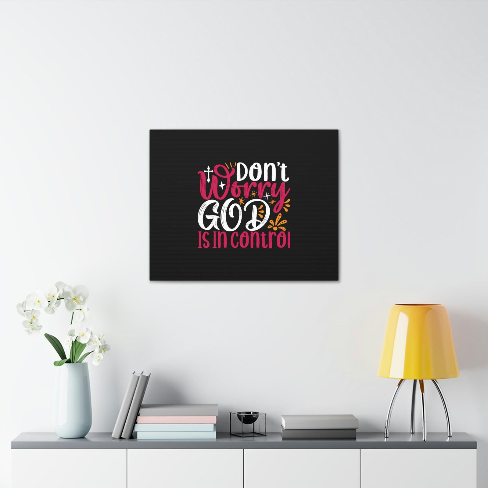 Scripture Walls Don't Worry God Is In Control Proverbs 19:21 Christian Wall Art Bible Verse Print Ready to Hang Unframed-Express Your Love Gifts