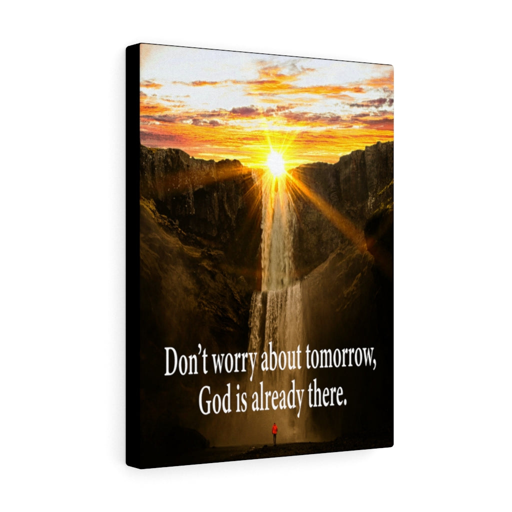 Scripture Walls Don't Worry Matthew 6:34 Bible Verse Canvas Christian Wall Art Ready to Hang Unframed-Express Your Love Gifts