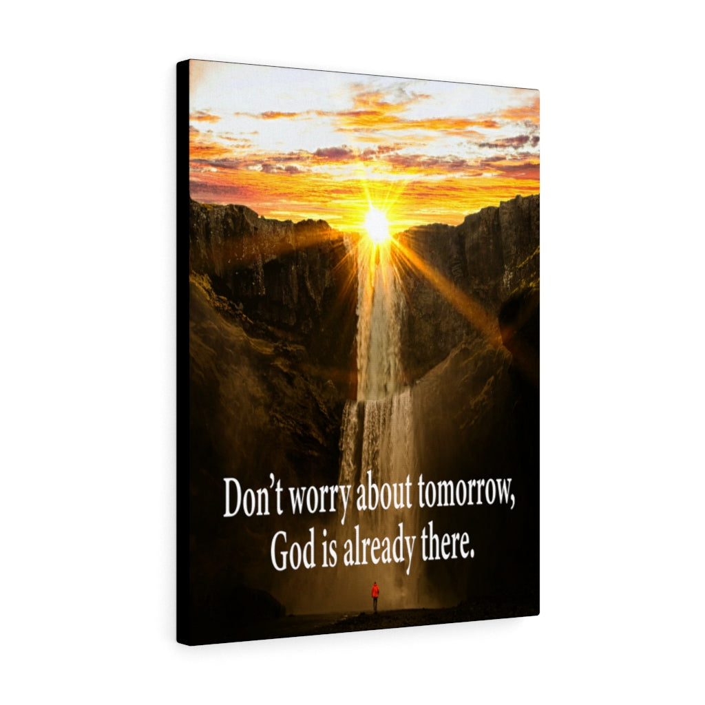 Scripture Walls Don't Worry Matthew 6:34 Bible Verse Canvas Christian Wall Art Ready to Hang Unframed-Express Your Love Gifts