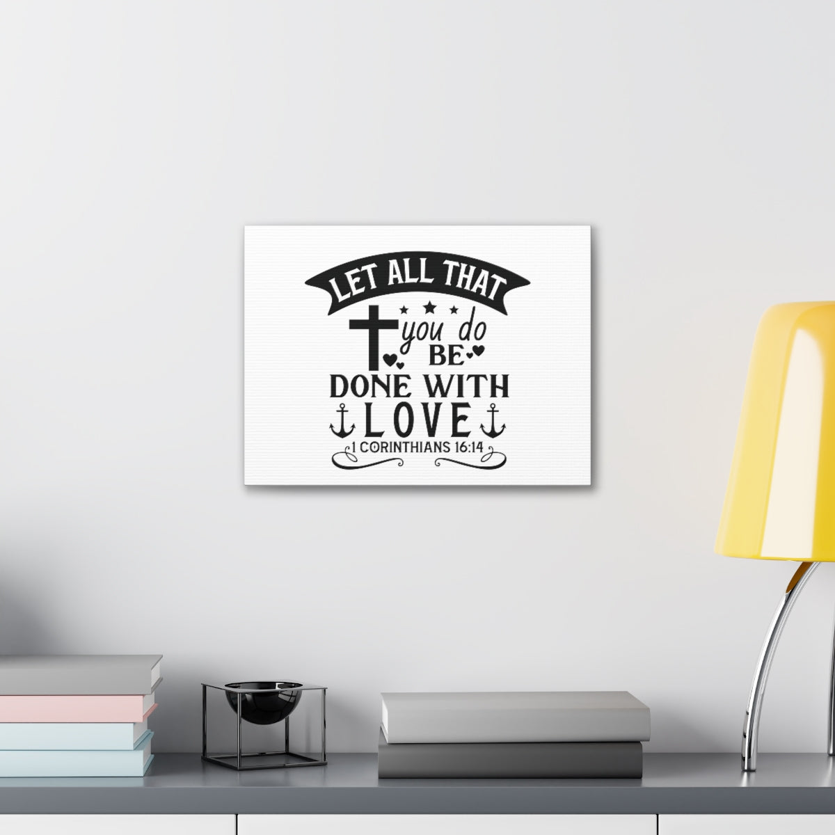 Scripture Walls Done With Love Corinthians 16:14 Swish Bible Verse Canvas Christian Wall Art Ready to Hang Unframed-Express Your Love Gifts