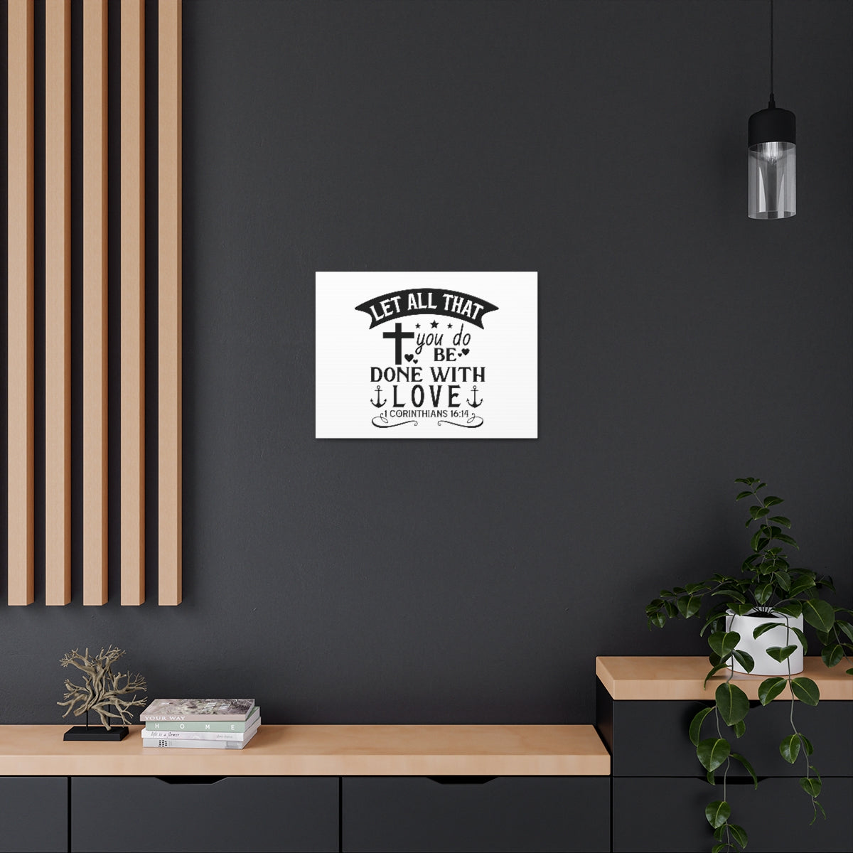 Scripture Walls Done With Love Corinthians 16:14 Swish Bible Verse Canvas Christian Wall Art Ready to Hang Unframed-Express Your Love Gifts