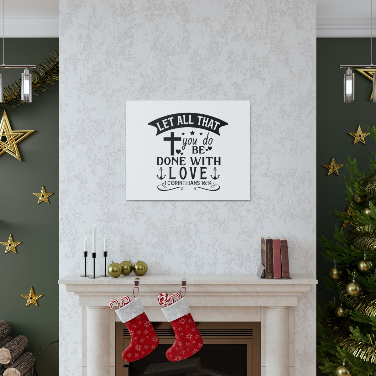 Scripture Walls Done With Love Corinthians 16:14 Swish Bible Verse Canvas Christian Wall Art Ready to Hang Unframed-Express Your Love Gifts