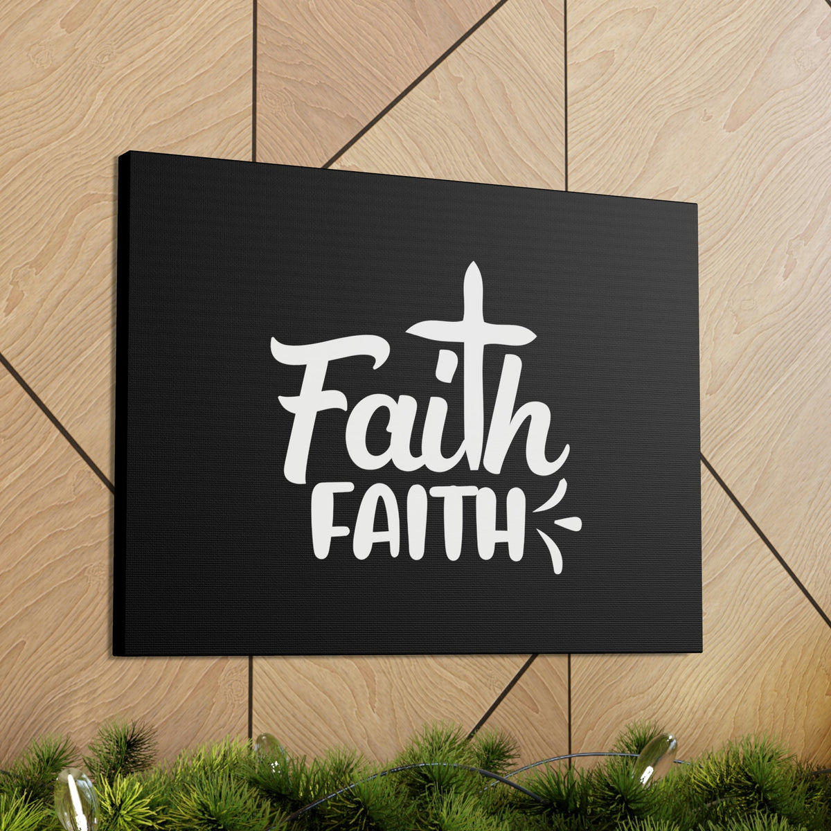 Scripture Walls Double Faith Romans 10:17 Cross Christian Wall Art Bible Verse Print Ready to Hang Unframed-Express Your Love Gifts