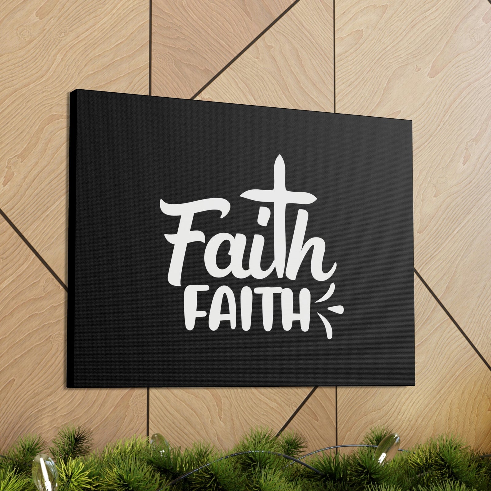 Scripture Walls Double Faith Romans 10:17 Cross Christian Wall Art Bible Verse Print Ready to Hang Unframed-Express Your Love Gifts