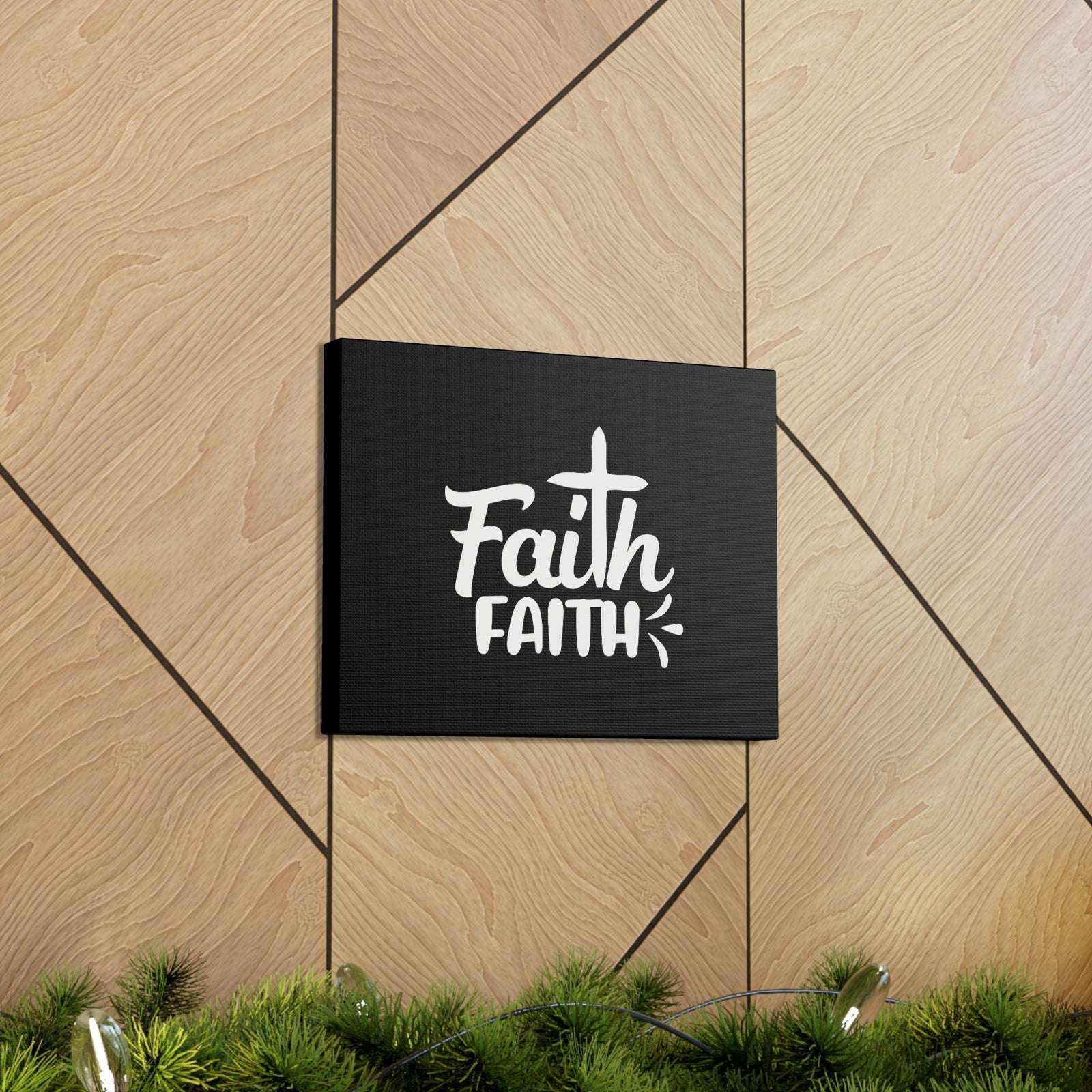 Scripture Walls Double Faith Romans 10:17 Cross Christian Wall Art Bible Verse Print Ready to Hang Unframed-Express Your Love Gifts