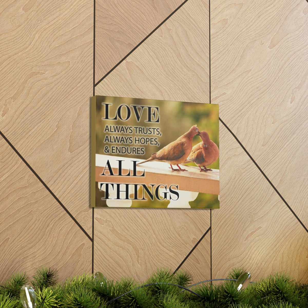 Scripture Walls Doves 1 Corinthians 13:4‭ Bible Verse Canvas Christian Wall Art Ready to Hang Unframed-Express Your Love Gifts