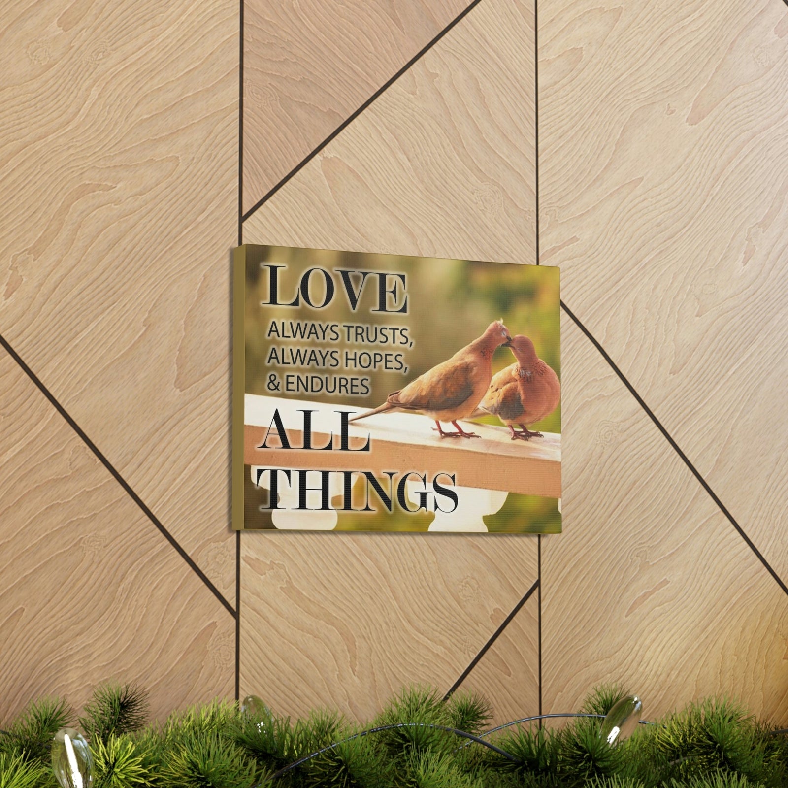 Scripture Walls Doves 1 Corinthians 13:4‭ Bible Verse Canvas Christian Wall Art Ready to Hang Unframed-Express Your Love Gifts