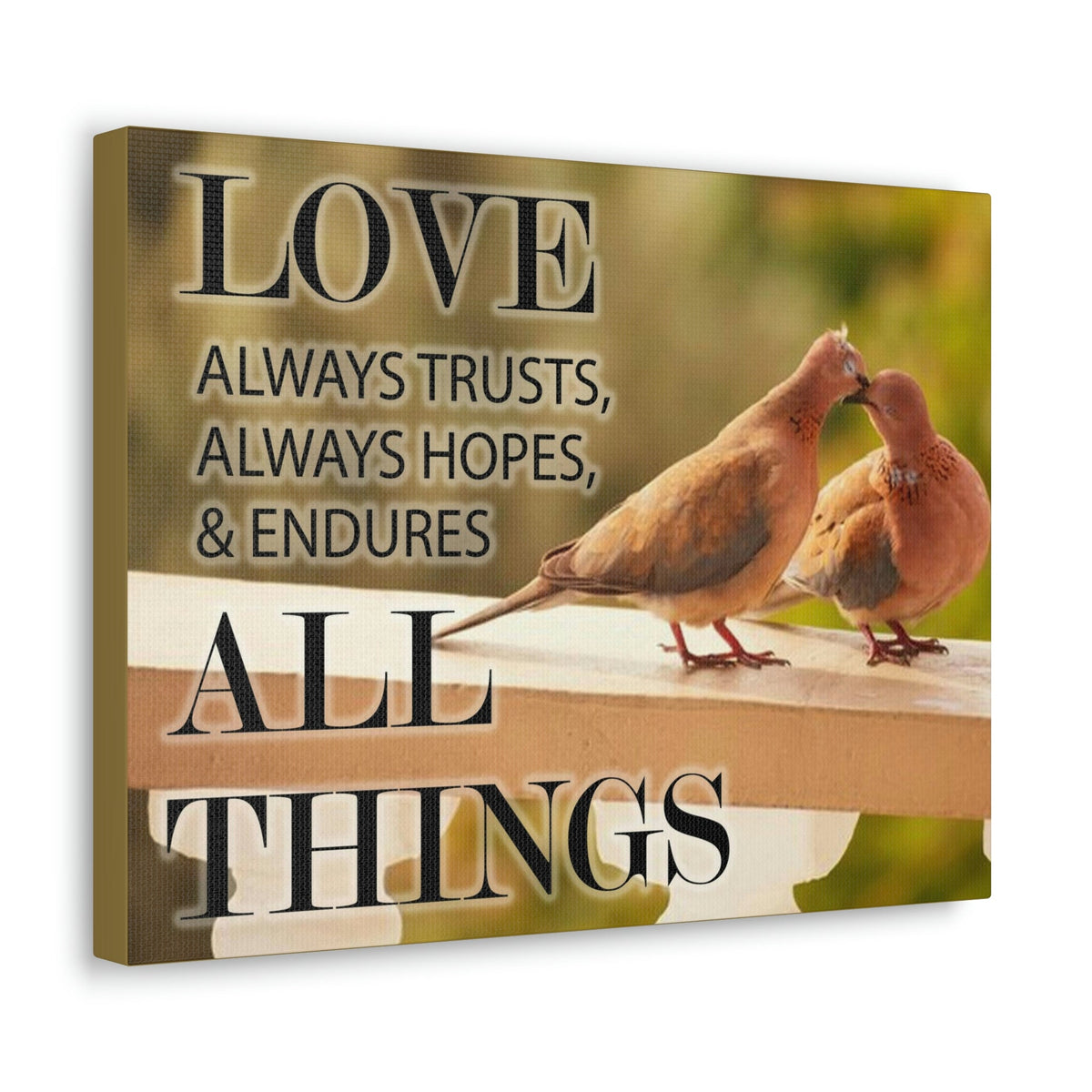 Scripture Walls Doves 1 Corinthians 13:4‭ Bible Verse Canvas Christian Wall Art Ready to Hang Unframed-Express Your Love Gifts