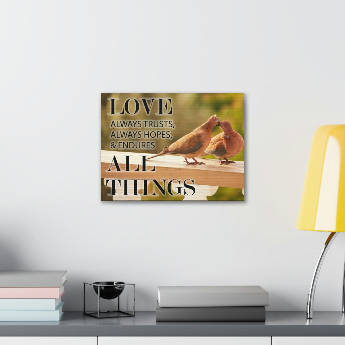 Scripture Walls Doves 1 Corinthians 13:4‭ Bible Verse Canvas Christian Wall Art Ready to Hang Unframed-Express Your Love Gifts