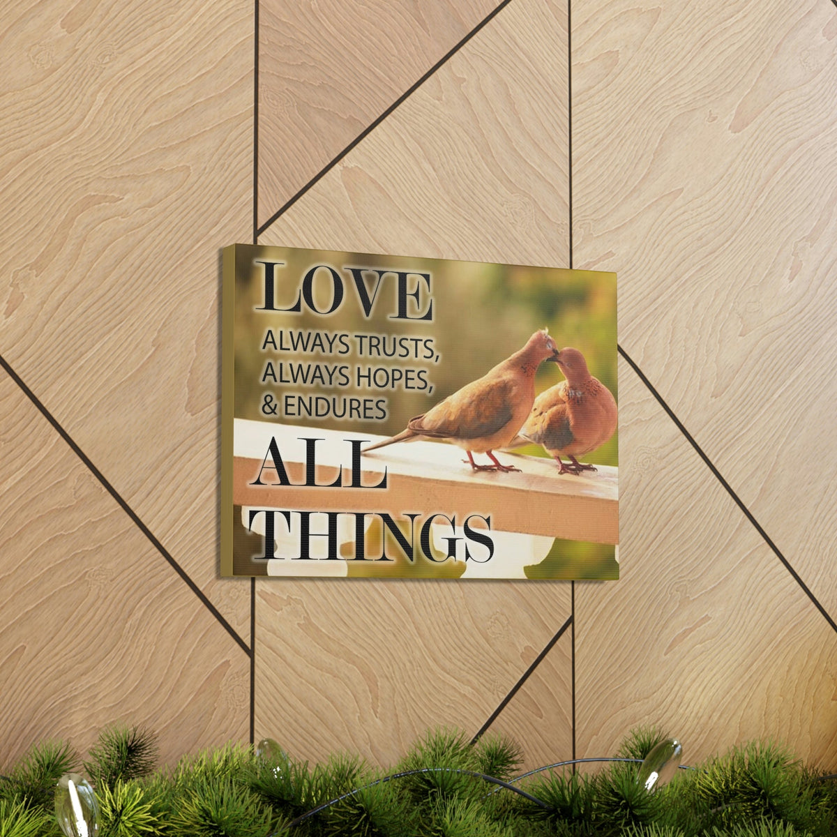 Scripture Walls Doves 1 Corinthians 13:4‭ Bible Verse Canvas Christian Wall Art Ready to Hang Unframed-Express Your Love Gifts