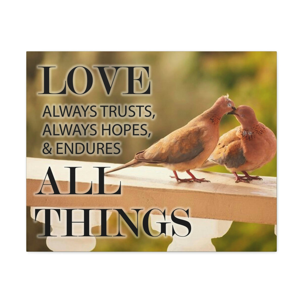 Scripture Walls Doves 1 Corinthians 13:4‭ Bible Verse Canvas Christian Wall Art Ready to Hang Unframed-Express Your Love Gifts