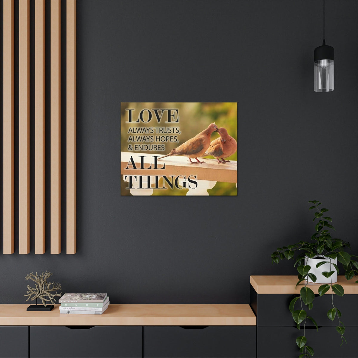 Scripture Walls Doves 1 Corinthians 13:4‭ Bible Verse Canvas Christian Wall Art Ready to Hang Unframed-Express Your Love Gifts