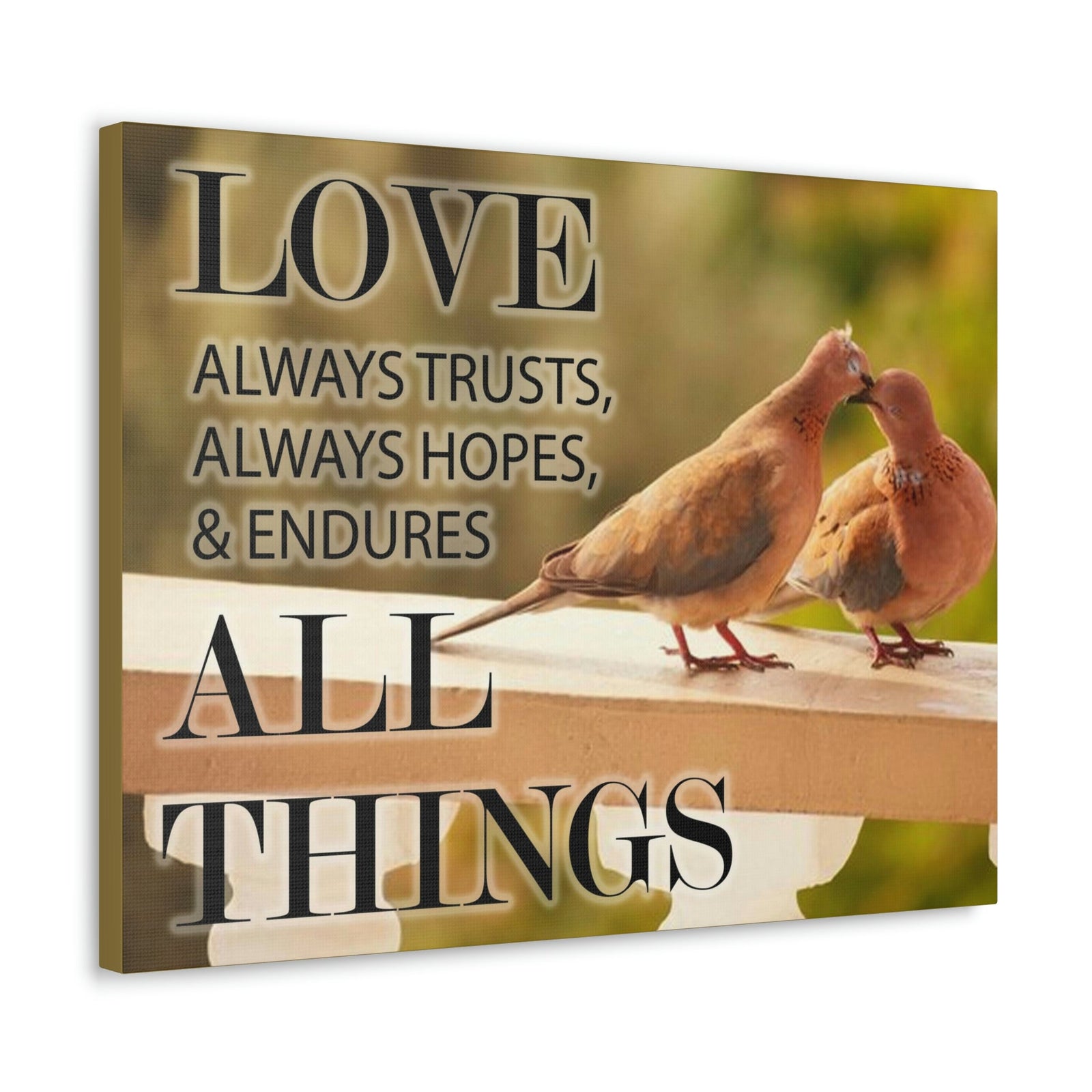 Scripture Walls Doves 1 Corinthians 13:4‭ Bible Verse Canvas Christian Wall Art Ready to Hang Unframed-Express Your Love Gifts