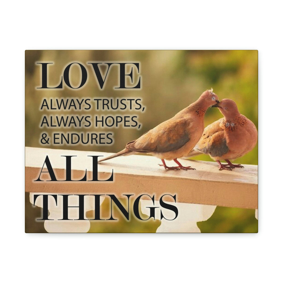 Scripture Walls Doves 1 Corinthians 13:4‭ Bible Verse Canvas Christian Wall Art Ready to Hang Unframed-Express Your Love Gifts