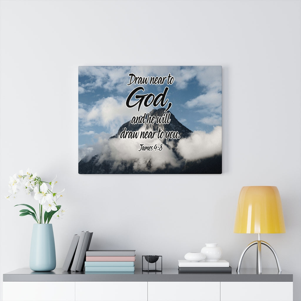Scripture Walls Draw Near to God James 4:8 Bible Verse Canvas Christian Wall Art Ready to Hang Unframed-Express Your Love Gifts