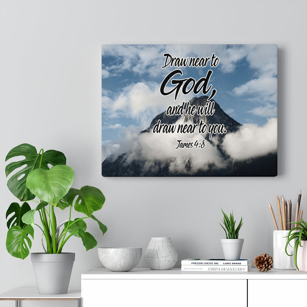Scripture Walls Draw Near to God James 4:8 Bible Verse Canvas Christian Wall Art Ready to Hang Unframed-Express Your Love Gifts