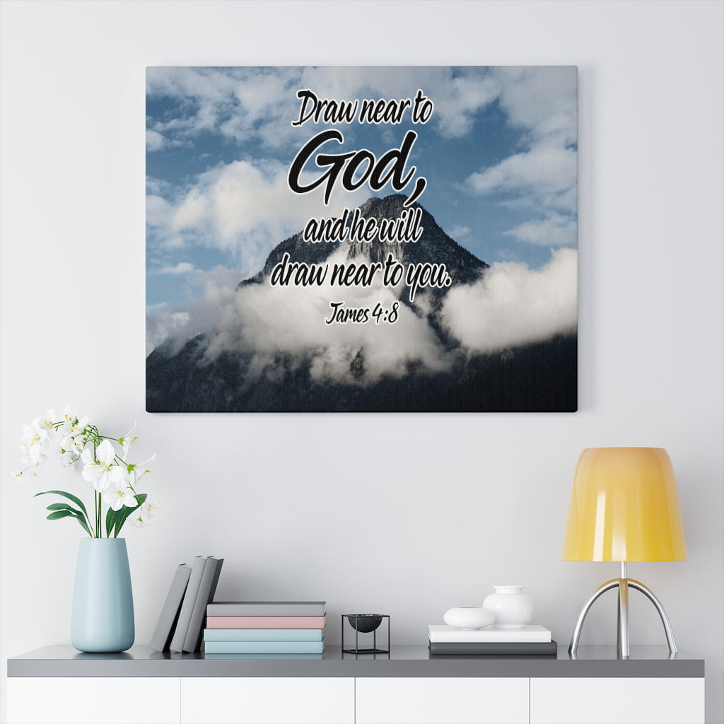 Scripture Walls Draw Near to God James 4:8 Bible Verse Canvas Christian Wall Art Ready to Hang Unframed-Express Your Love Gifts