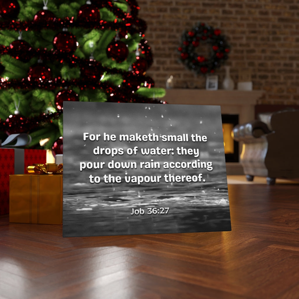 Scripture Walls Drops Of Water Job 36:27 Bible Verse Canvas Christian Wall Art Ready to Hang Unframed-Express Your Love Gifts