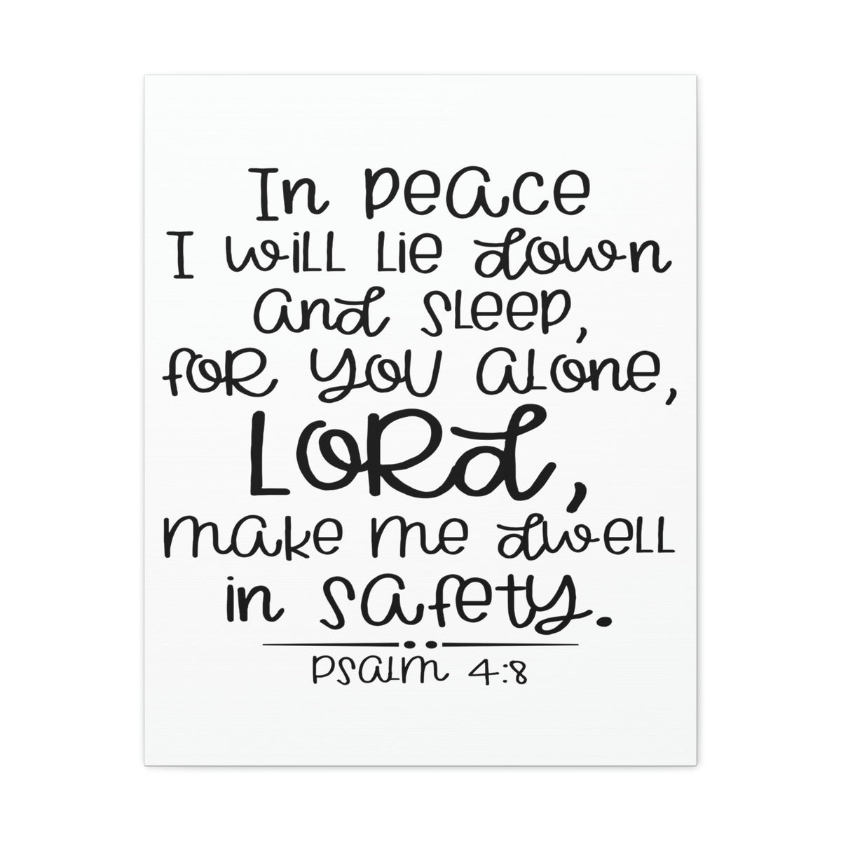 Scripture Walls Dwell In Safety Psalm 4:8 Christian Wall Art Print Ready to Hang Unframed-Express Your Love Gifts