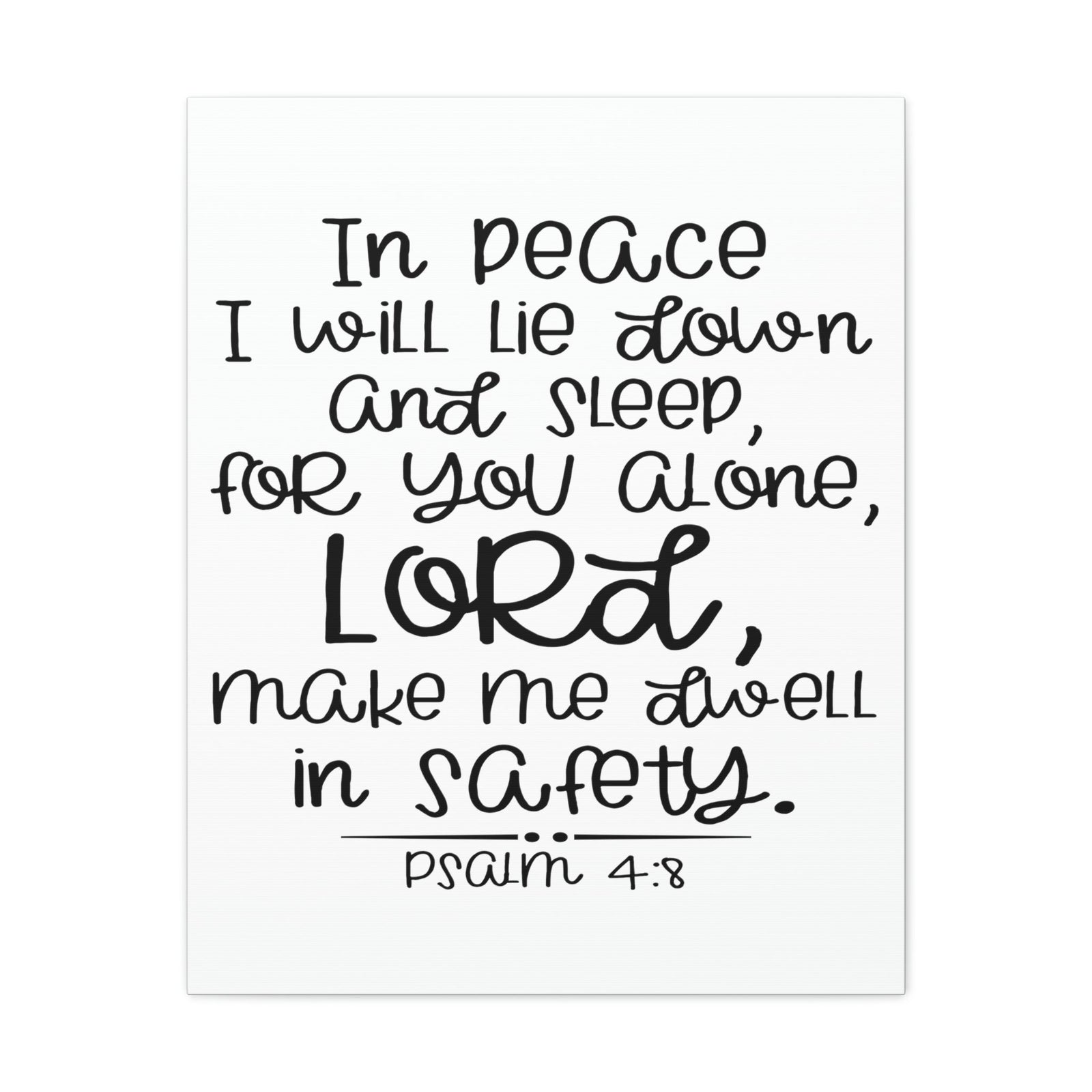 Scripture Walls Dwell In Safety Psalm 4:8 Christian Wall Art Print Ready to Hang Unframed-Express Your Love Gifts