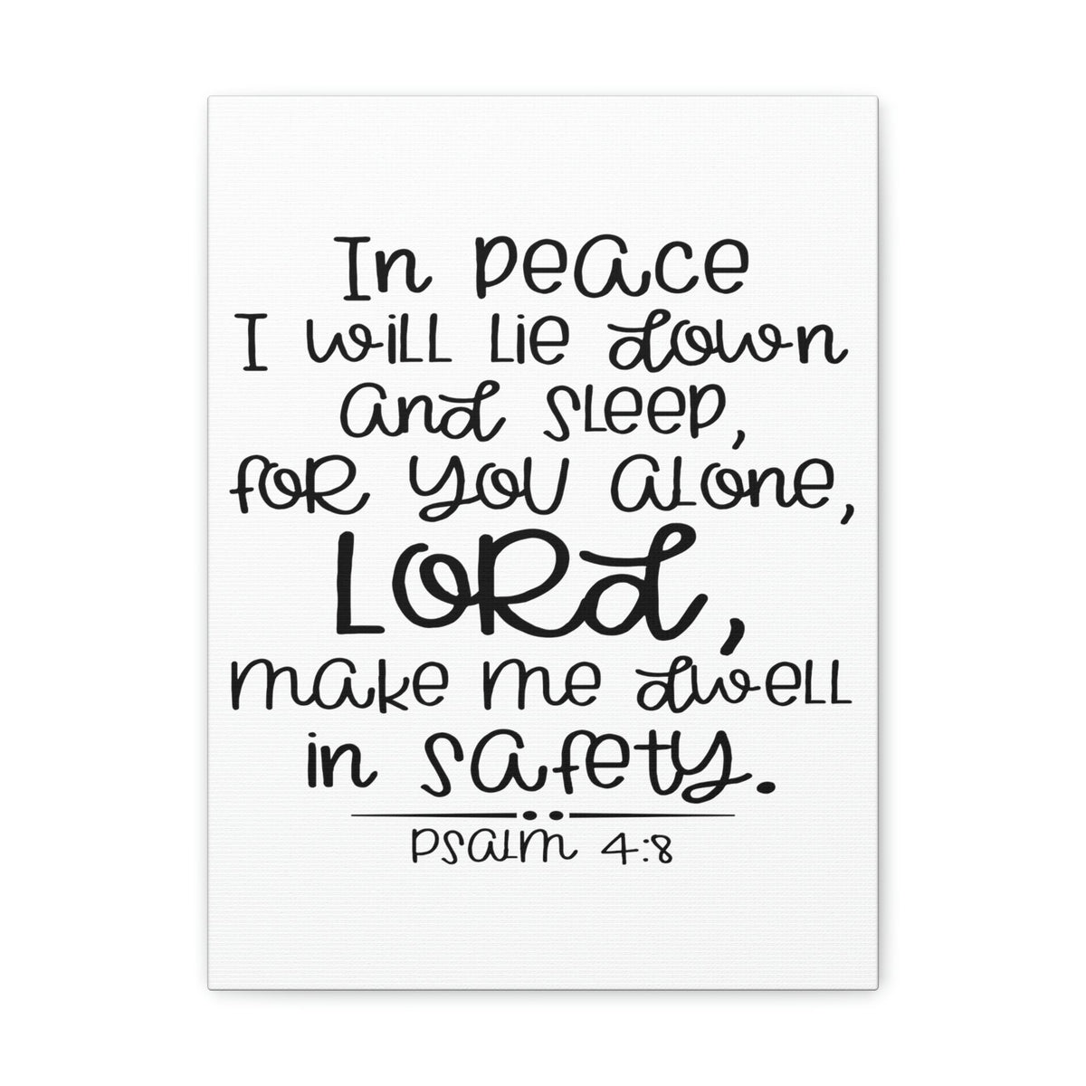 Scripture Walls Dwell In Safety Psalm 4:8 Christian Wall Art Print Ready to Hang Unframed-Express Your Love Gifts