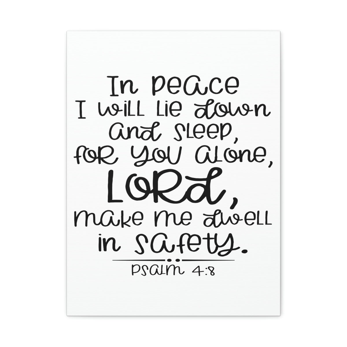 Scripture Walls Dwell In Safety Psalm 4:8 Christian Wall Art Print Ready to Hang Unframed-Express Your Love Gifts
